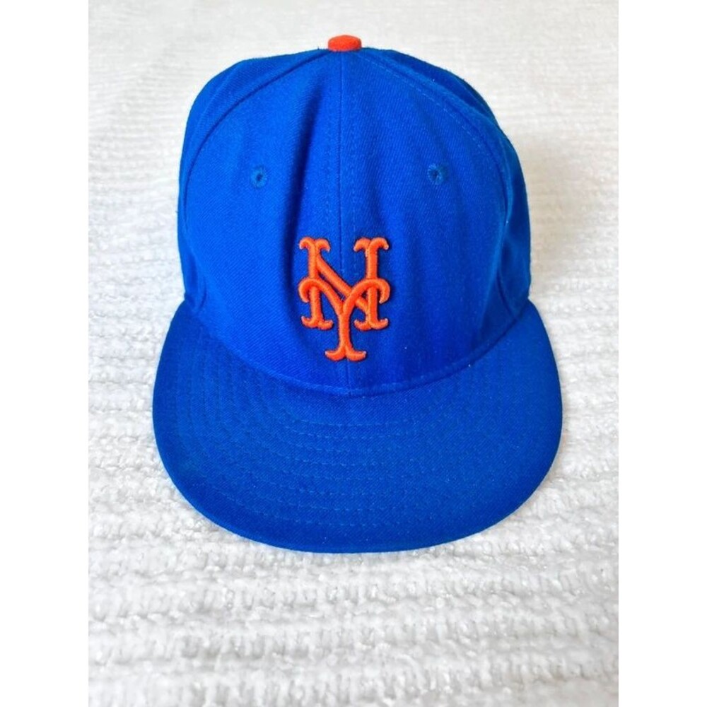 New York Mets New Era 59Fifty On Field Fitted Hat MLB Blue Size 7 1/4 Men Cap